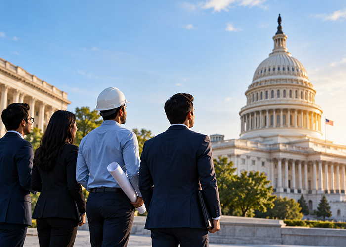 Professionals viewing the Capitol